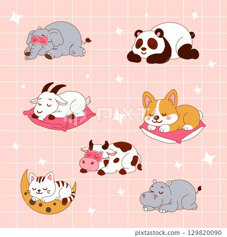 cartoon, moon, animal 129820090