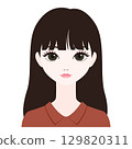 Woman's face facing forward 2 129820311