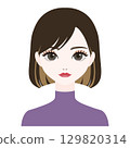 Front facing female face 6 129820314