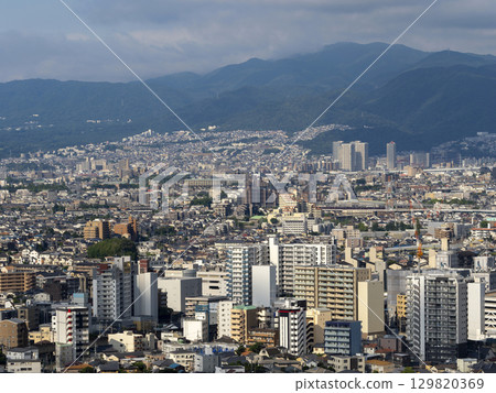 Cityscape illuminated by the morning sun 129820369