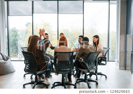 Productive therapy session. Group of people are together Productive therapy session. Group of people are together 129820683