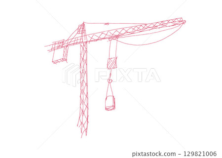 Building crane sketch 129821006