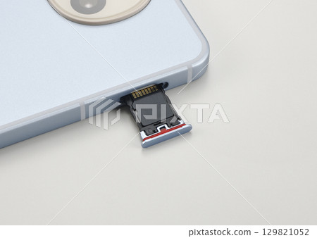 Smartphone SIM and microSD card slots 129821052