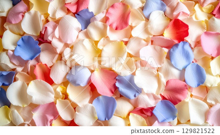 AI Image: Colorful rose petals background material 129821522