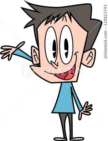 舉起雙手微笑的男人 舉起雙手微笑的男人 129821543