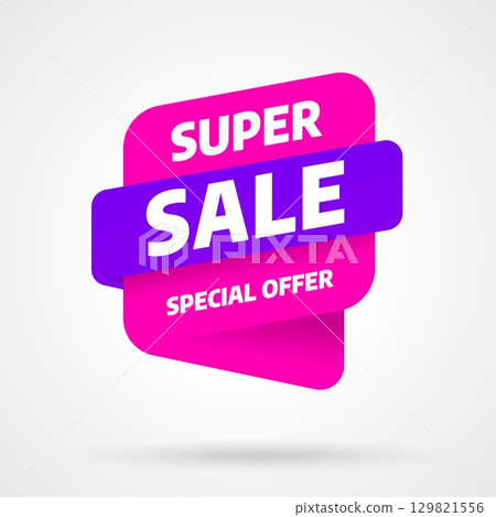 Sale banner template design. Special offer. Vector illustration. 129821556