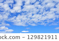 Wide blue sky and clouds - a positive image background 129821911