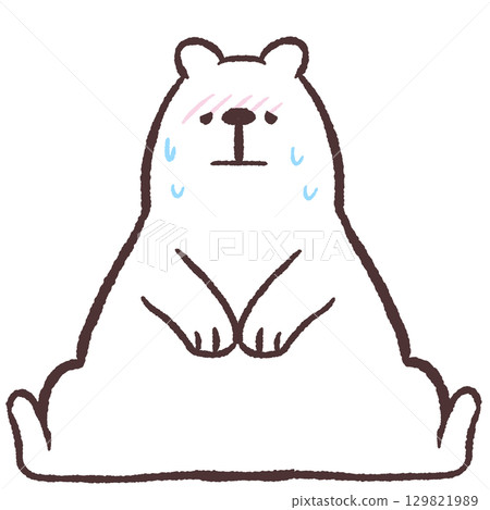 Illustration of a sweaty polar bear Illustration of a sweaty polar bear 129821989