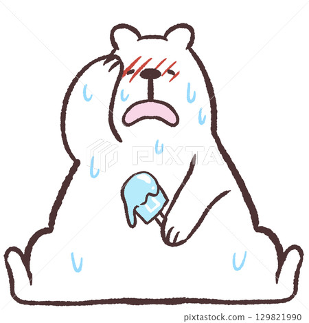 北極熊因中暑而精疲力竭的插圖 129821990