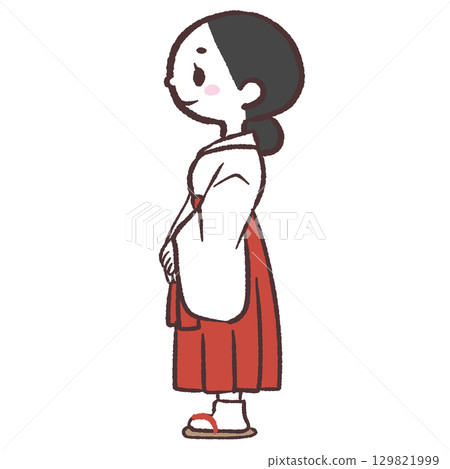 巫女的側面插圖 巫女的側面插圖 129821999