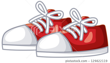 Red Sneakers Vector Illustration 129822119