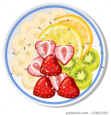 Vibrant Fruit Medley on a Plate Vibrant Fruit Medley on a Plate 129822167