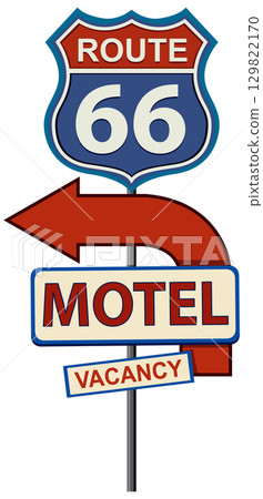 Retro Route 66 Motel Sign Illustration Retro Route 66 Motel Sign Illustration 129822170