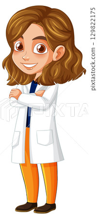 Confident Female Scientist in White Lab Coat 129822175
