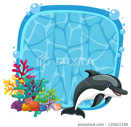 Colorful Ocean Life with Dolphin 129822199