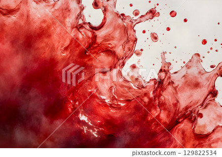 red paint splash in water 129822534