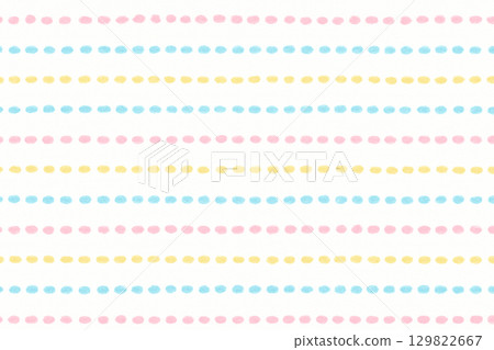 Pastel hand drawn dotted line pattern on white background 129822667