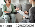 Psychologist doctor examine and listen and talking to patient with depression, mental health concept 129823026