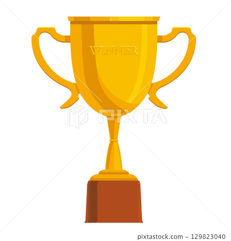 勝利的象徵:金色冠軍盃的插圖、獎盃向量資料、白色背景 勝利的象徵:金色冠軍盃的插圖、獎盃向量資料、白色背景 129823040