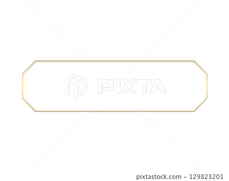 簡單而美麗的金色水平多邊形框架插圖 129823201