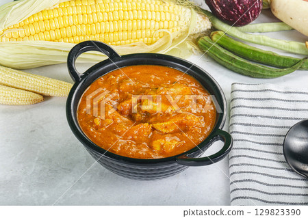 Indian cuisine - Kadai chicken masala 129823390