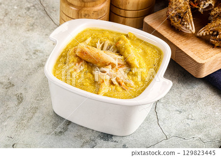 Corn cream soup with crab Corn cream soup with crab 129823445