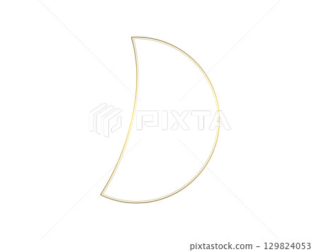 簡單漂亮的金色半月形框架插畫 129824053