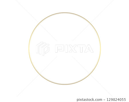 簡單而美麗的金色圓形圓形框架插畫 129824055