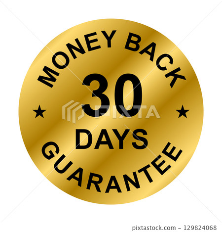 30 days money back guarantee icon vector for graphic design, logo, website, social media, mobile app, UI illustration 129824068