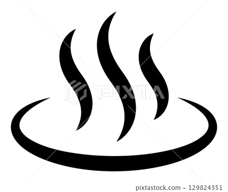 溫泉標記圖示插畫簡單向量素材單色 溫泉標記圖示插畫簡單向量素材單色 129824351