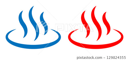 男女沐浴套裝溫泉標誌圖示插畫簡約向量素材 129824355