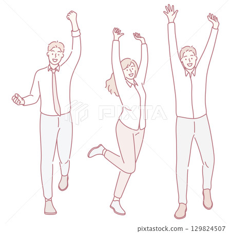 Joyful people celebrating meaningful moments in vibrant vector art filled with fun 129824507