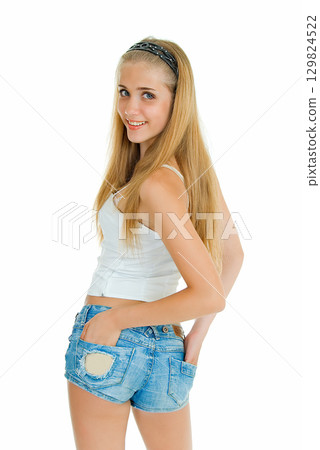 smile over shoulder smile over shoulder 129824522