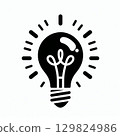 Inspiration icon, light bulb logo 129824986