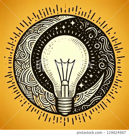 Inspiration icon, light bulb logo 129824987