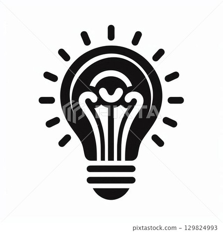 Inspiration icon, light bulb logo 129824993