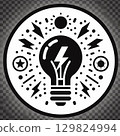 Inspiration icon, light bulb logo 129824994