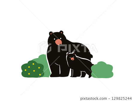 熊的父母和孩子 129825244