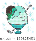 Refreshing chocolate mint shaved ice 129825451