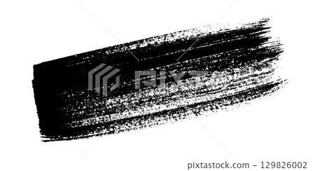 Aesthetic grunge black paint brush stroke 129826002