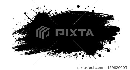 Aesthetic black paint brush stroke design 129826005