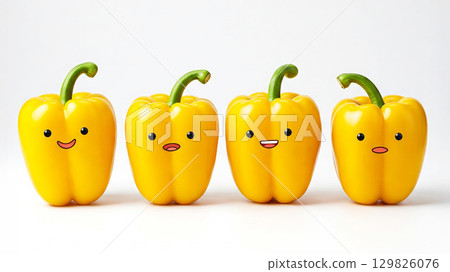 Cute four peppers expression design 129826076