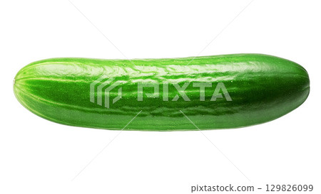 Clean a fresh green cucumber isolated on white Clean a fresh green cucumber isolated on white 129826099
