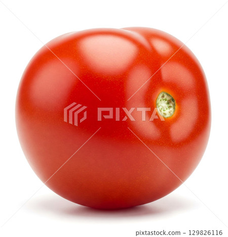 A whole fresh tomato isolated on white 129826116