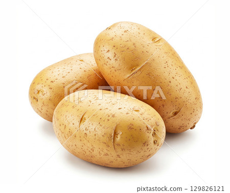 Close up three wholes original potatoes element design 129826121
