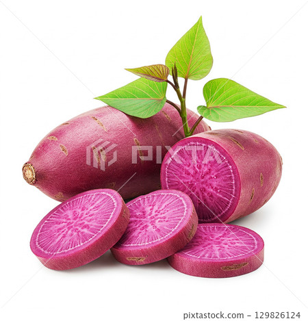 Fresh purple sweet potato element concept 129826124