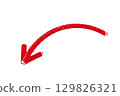 Left red crayon arrow element 129826321