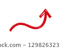 Up red crayon arrow element design 129826323