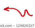 Left curled red arrow element design 129826327