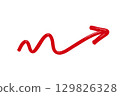 Growth drawn red arrow element design 129826328